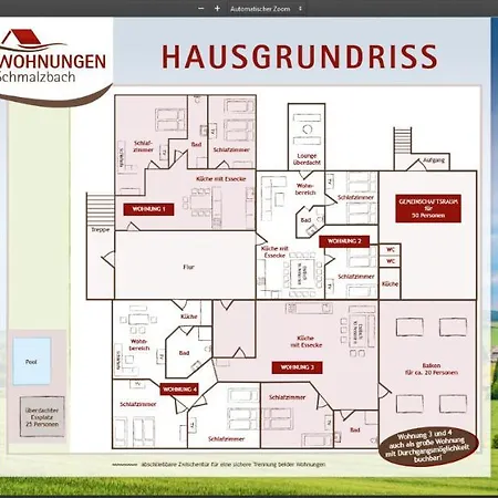 Ferienhaus auf einer Ebene für 25 Personen mit eigenem Garten und Pool Сasa de vacaciones Heinsdorfergrund